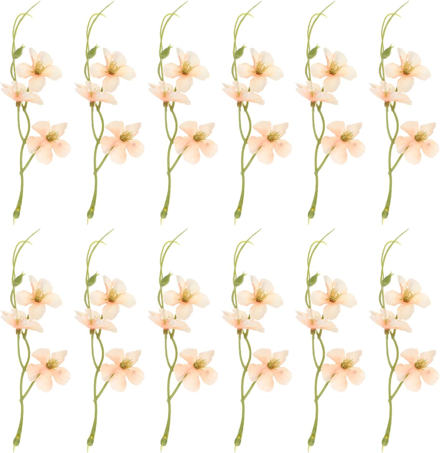 PATIKIL 12Pcs Artificial Orchid Flower for Floating Candle Centerpieces Champagne