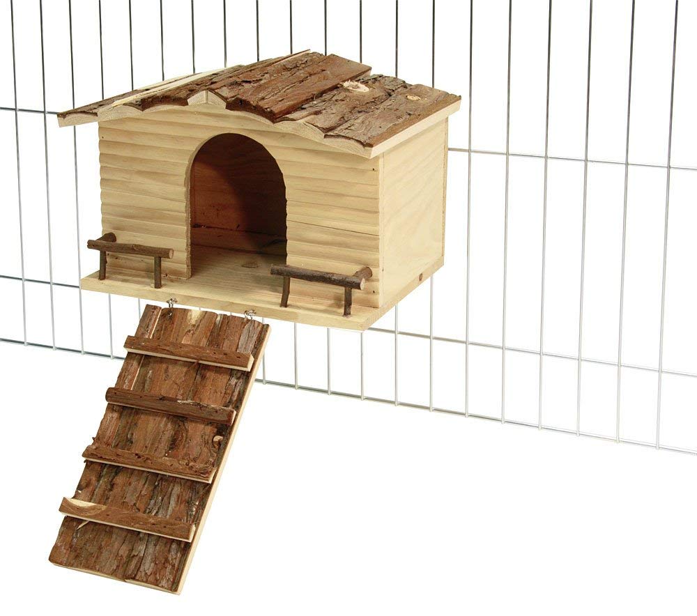 Casa para roedores NATURE 30 x 22,5 x 20 cm con enganche para rejilla