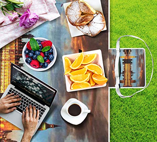 XINGAKA Picnic Blanket,Splendent Scene Of Big Ben Westminster Cloudy Night Thames River，Large Beach Blanket Outdoor Camping,Waterproof Backing,Foldable - Image 6