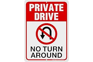 Private Drive Sign, No Turn Around Sign, Driveway Signs No Turnaround