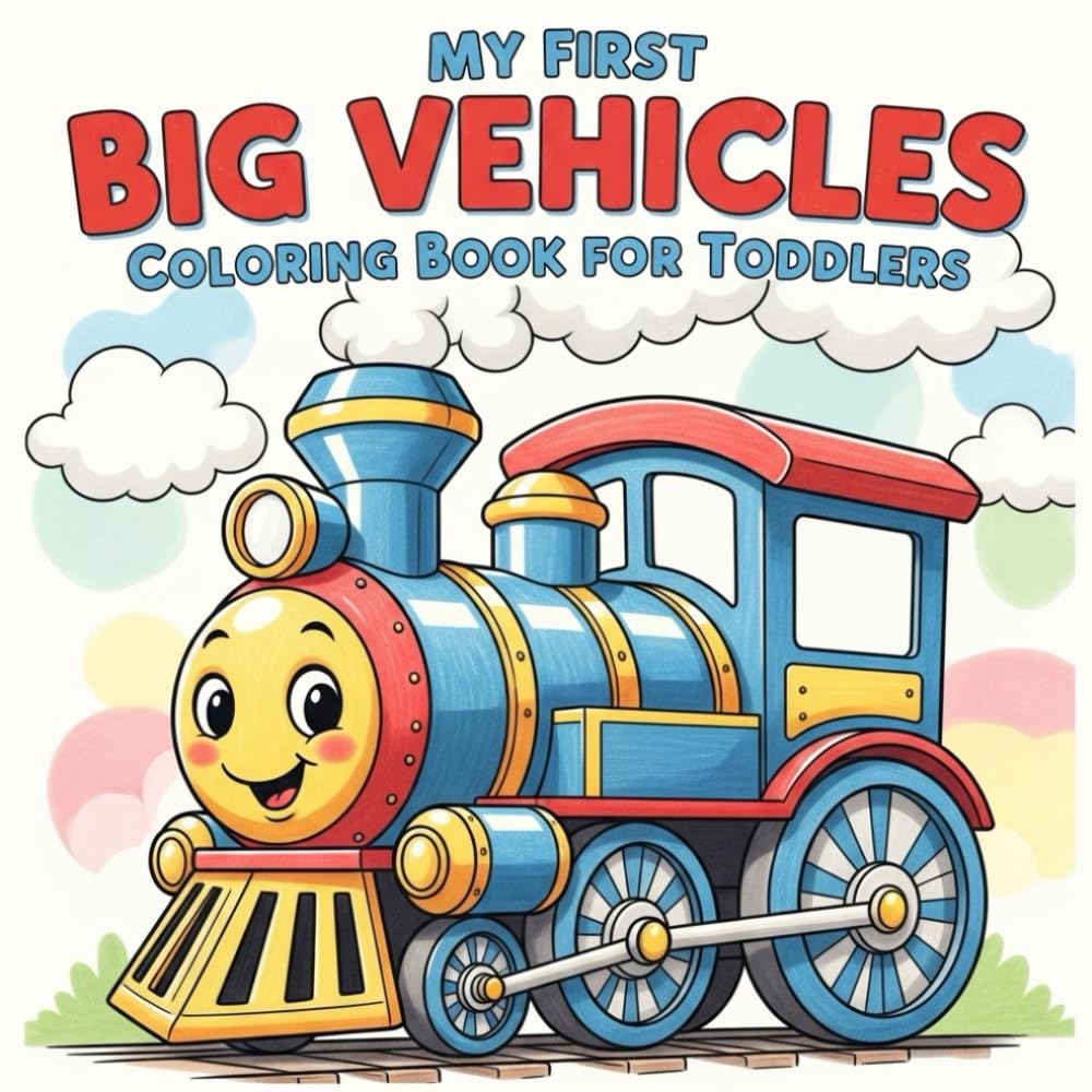 My First Big Vehicles Coloring Book for Toddlers: Easy Trucks, Cars and Things That Go with Thick Lines for Ages 1–4