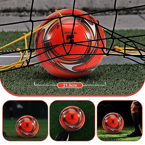FutureHight Professioneller Fußball, Größe 5, offizieller Trainingsball, Fußballball, Wettbewerb im Freien, Rot