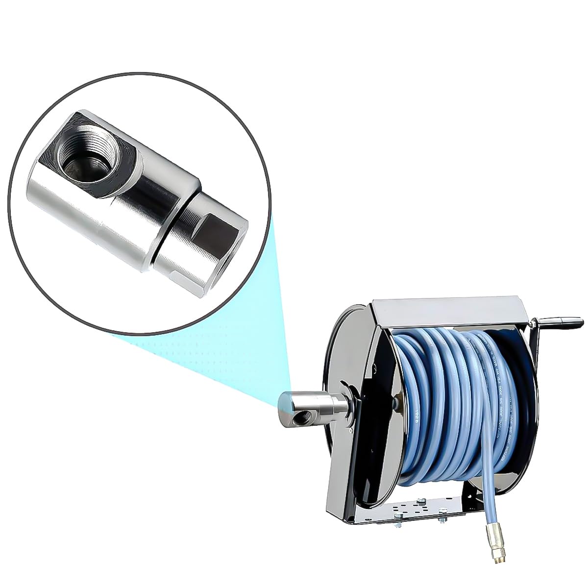 Avvolgitubo girevole da 1/2" in acciaio per impieghi gravosi 5024-Ni-AL FXF con raccordo per grasso, passanti rotanti industriali, filettatura femmina da 1/2" NPT, 5000 PSI