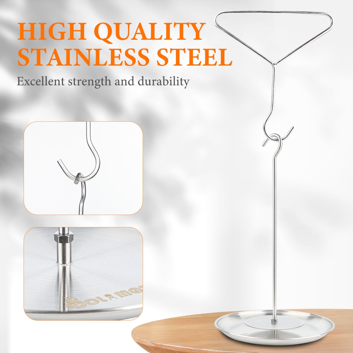 Edelstahl Truthahn Fritteuse Rack Kit für Thanksgiving Truthahn Bratständer Ersatzteile Hühnerregal Bräter mit Heberhaken, Halterbasis für Frittiertopf