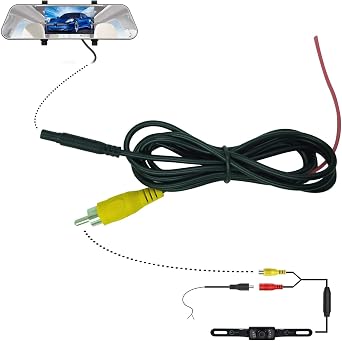Backup Camera Video Cable CVBS RCA Male Connector to 4P Female Adapter Wire | RCA Plug to 4PIN Adapter Cable, 4Ft Connector Backup Camera to Dashcam Cord,Rear View Camera Video to Mirror Cam Cable