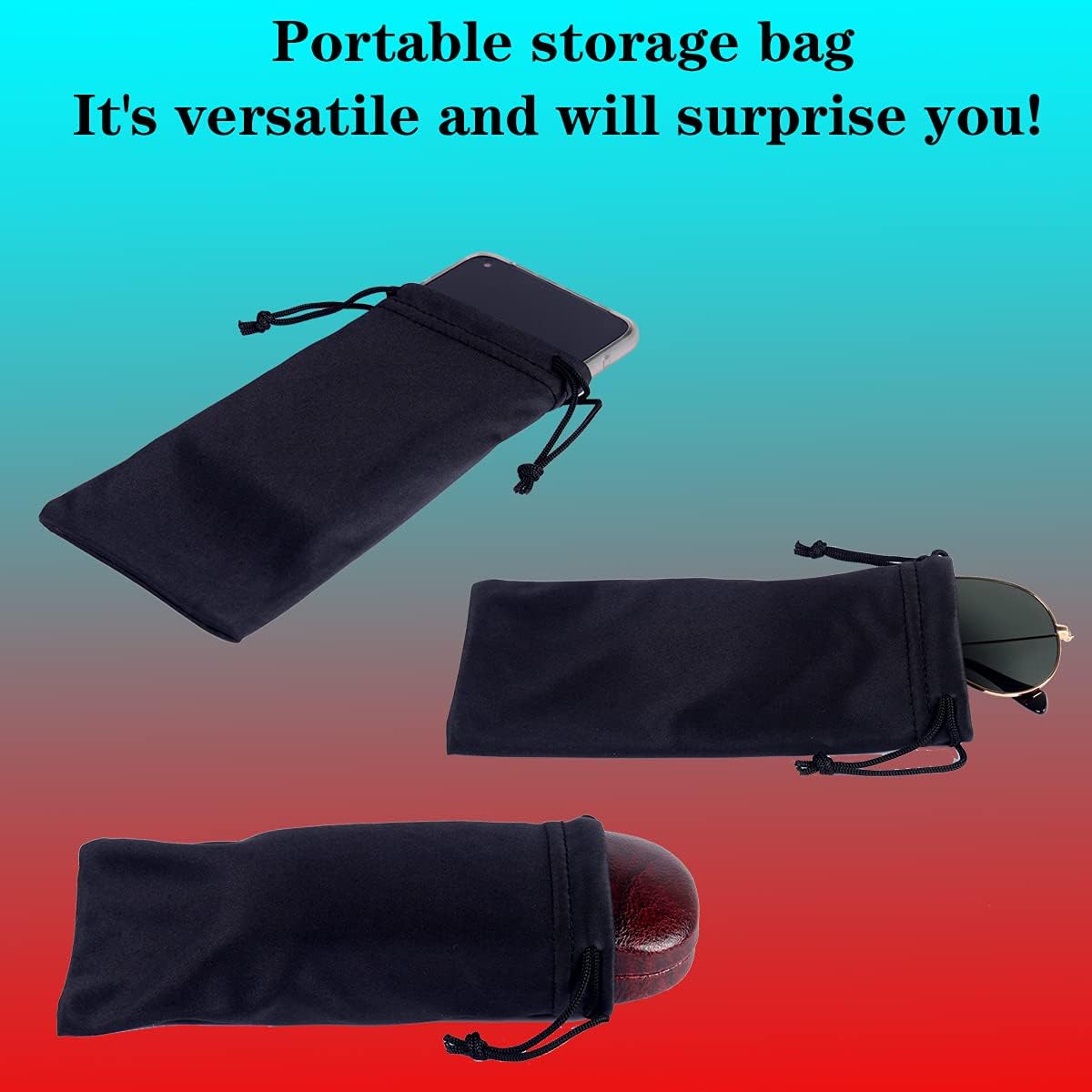 ADBGV 3Pcs Unisex Hard Shell Eyeglasses Cases, Protective Case For Glasses,Sunglasses Case with Cleaning Cloth