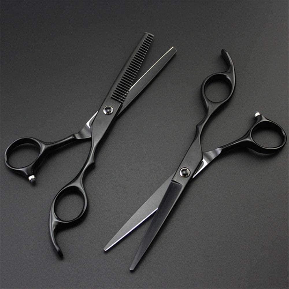 Ciseaux de coiffure professionnels en acier 440c noir mat 6 pouces