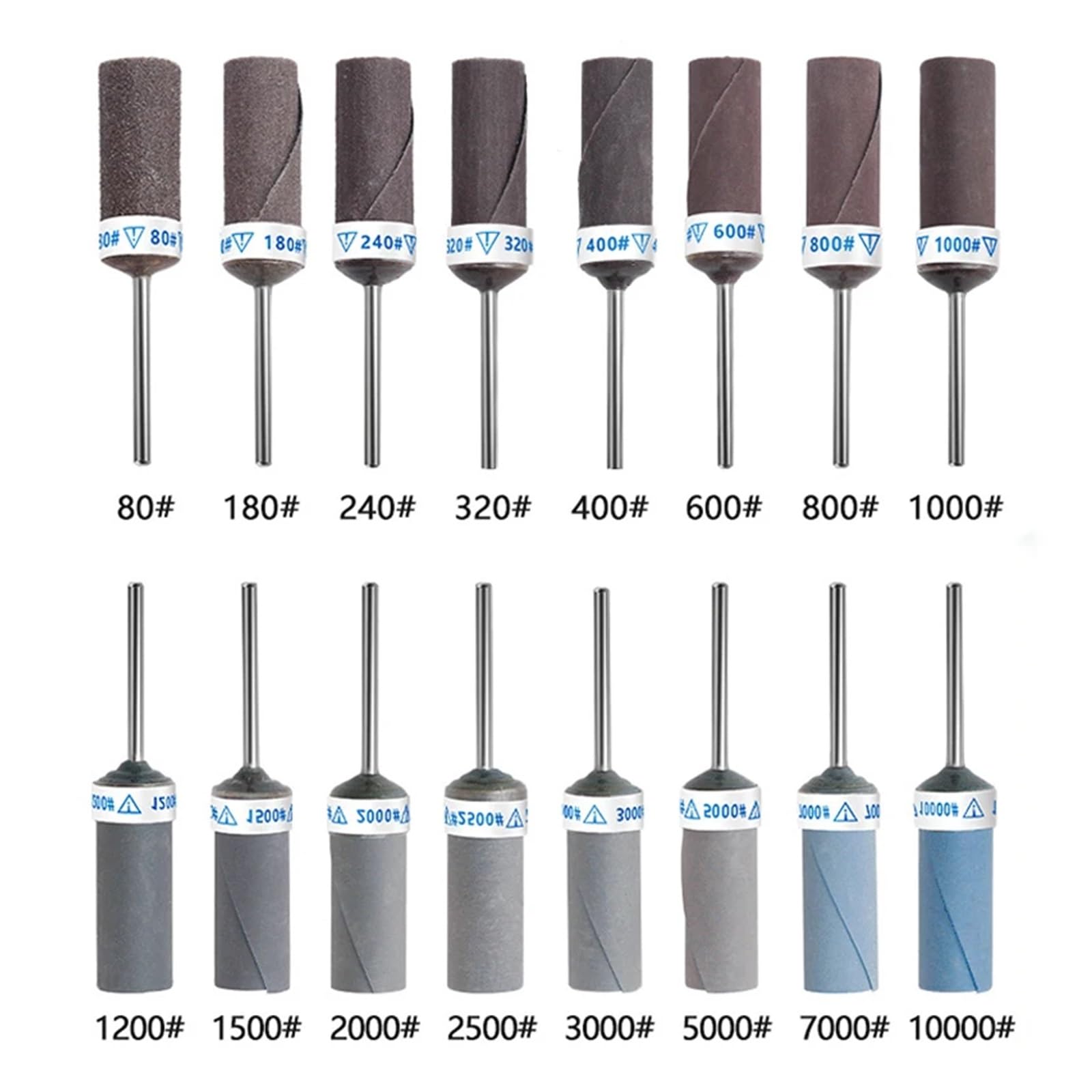 GYQAZSS 1-20pcs 80-10000grit Sand Paper Bar 2.35 mm Shank Cylinder Sandpaper Rod Grinding Head for Jewelry Making Rotary Tools