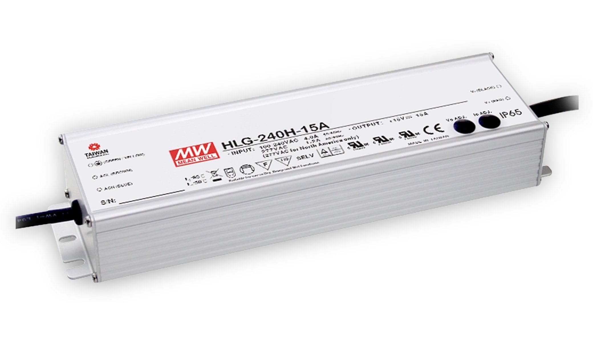 Mean Well HLG-240H-24B LED-Treiber, LED-Trafo Konstantspannung, Konstantstrom 240 W 10 A 12-24 V/DC dimmbar, PFC-Scha