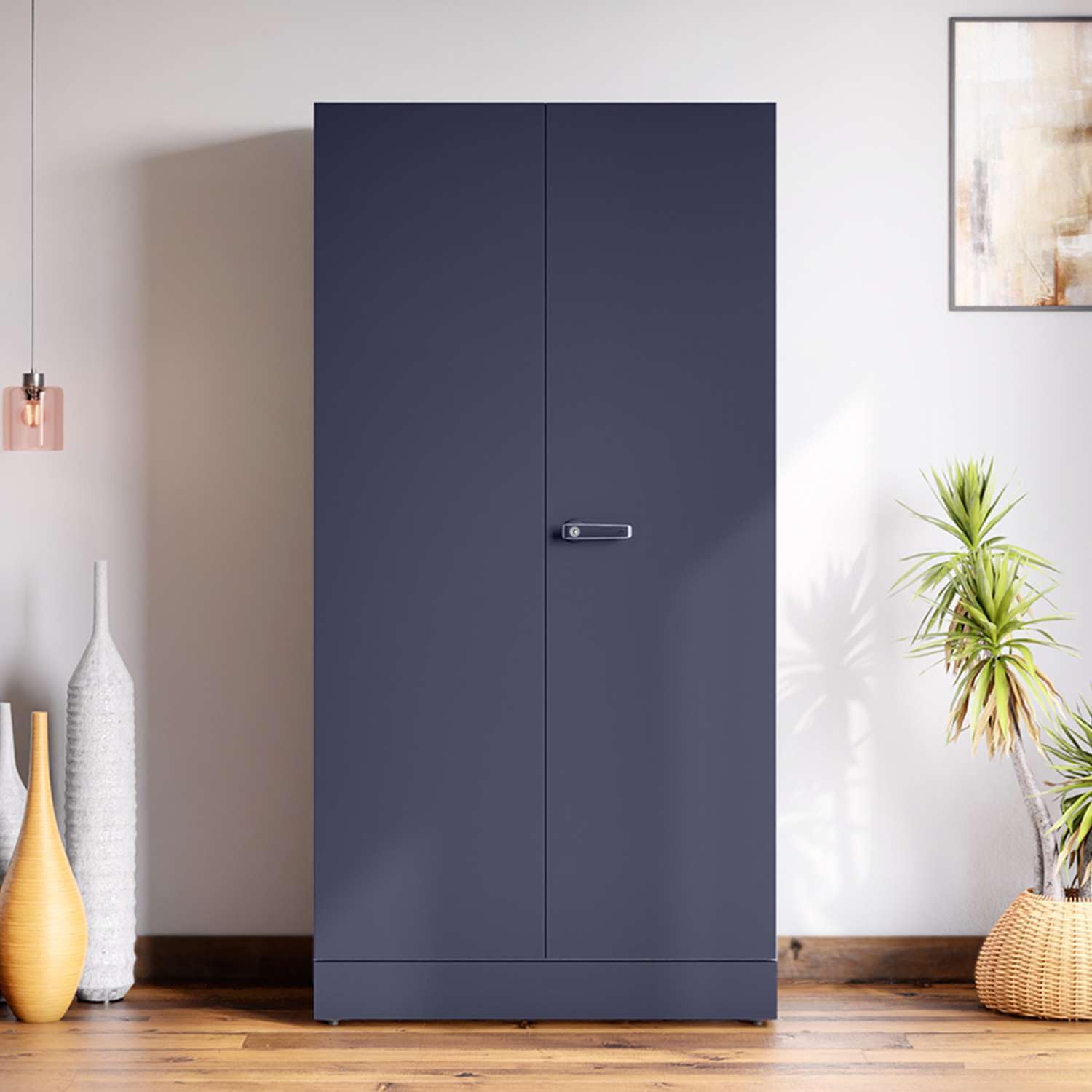 GODREJ INTERIO Almirah Auraline Men Premium 2-Door Steel Almirah, Cupboard for Clothes (Textured Navy Blue), 1-Year Warranty, 2 Shelves, 1 Locker, 2 Drawers-image-40