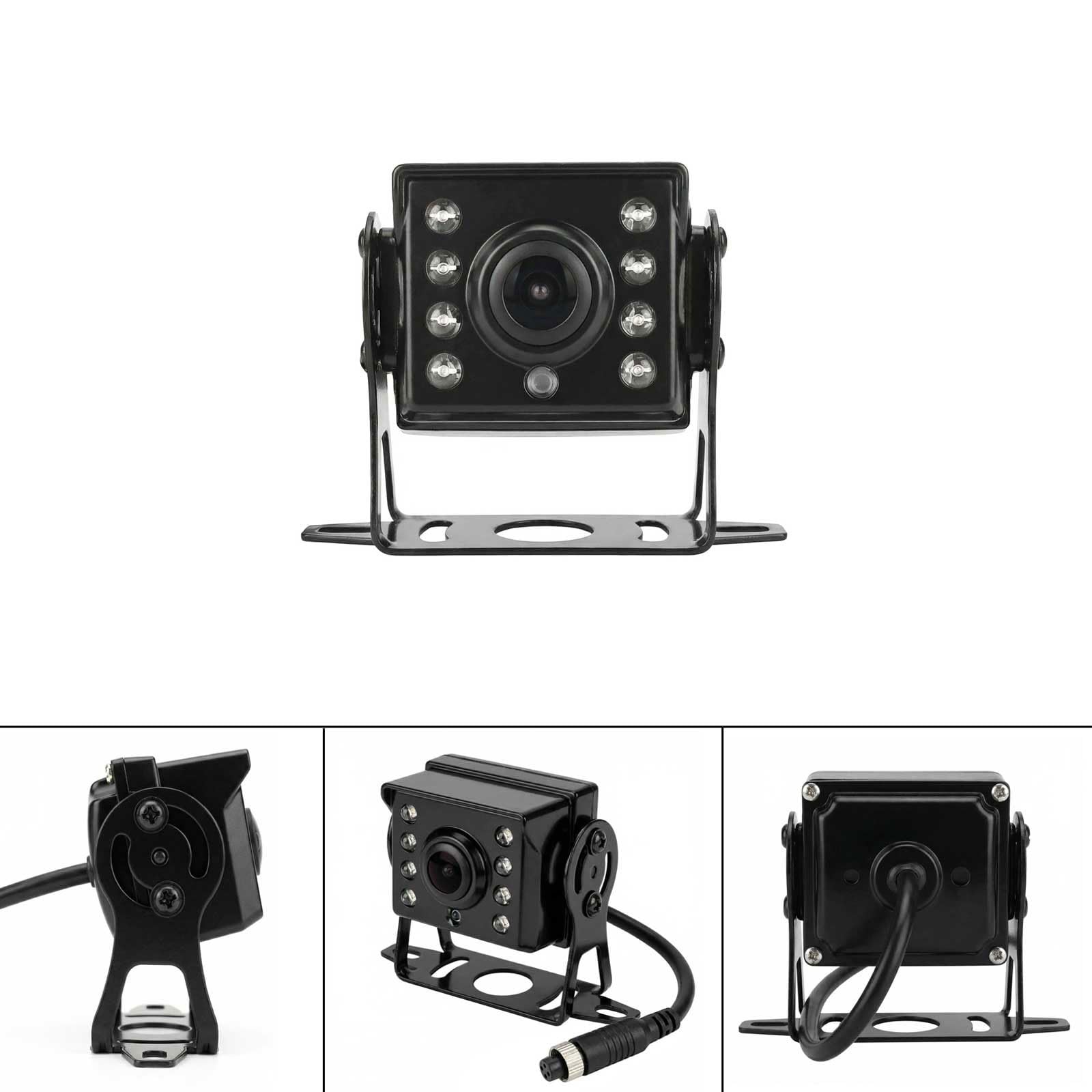 Caméra de recul 4 Broches pour Voiture Système d'aide au stationnement, 12 V-24 V 12,7 cm TFT LCD HD écran Couleur HD + 8 LED infrarouges Vision Nocturne étanche Caméra de recul de Marche arrière
