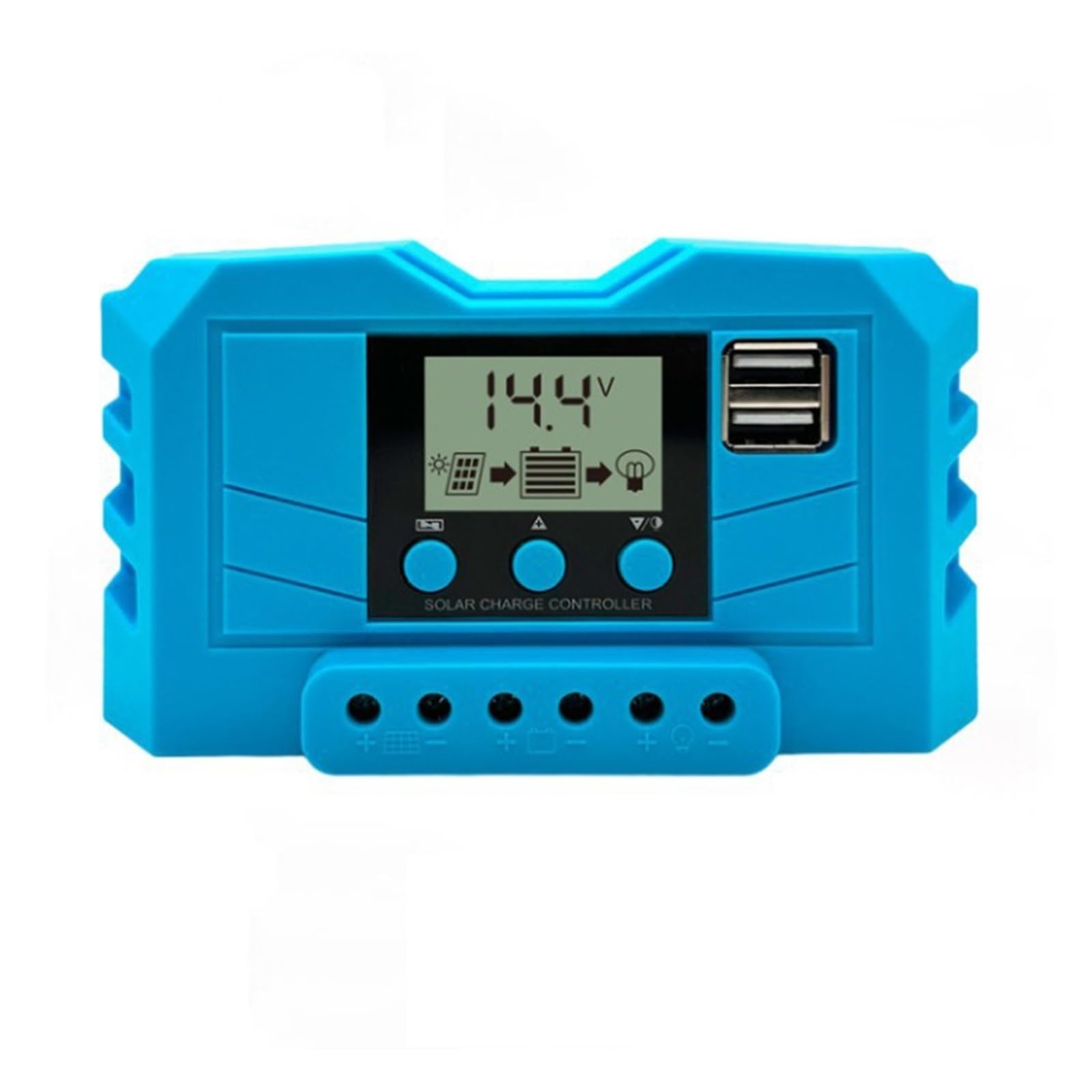 CUDTAPI 10/20/30A PWM Solar Charge Controller 12V /24V Regulator + LCD Display Dual Port Output Controller(30A)