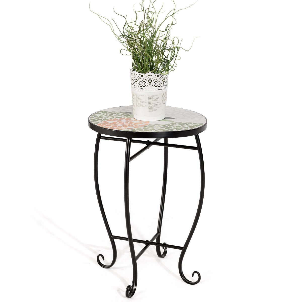 Happygrill Mosaic Side Table, Patio  Stand Beach Balcony Desk