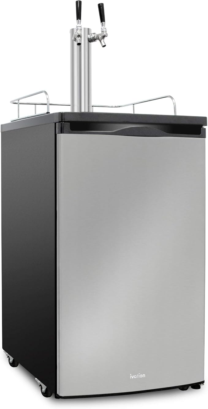 Ivation Full Size Kegerator Dual Tap Draft Beer Dispenser & Universal