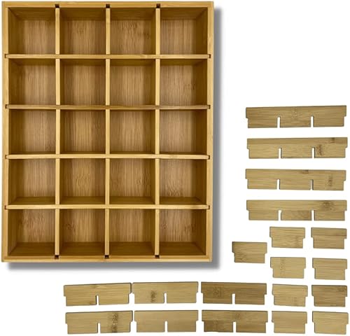 SPAZZLE -20 unidades de tamaño matrimonial 26 divisores - un organizador de bandeja configurable con 1 a 20 compartimentos integrados Una gran