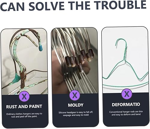 Miniatura 2 de BUGUUYO 6 perchas de acero inoxidable para pantalones para colgar pantalones perchas de secado para pantalones perchas con clips de un solo clip