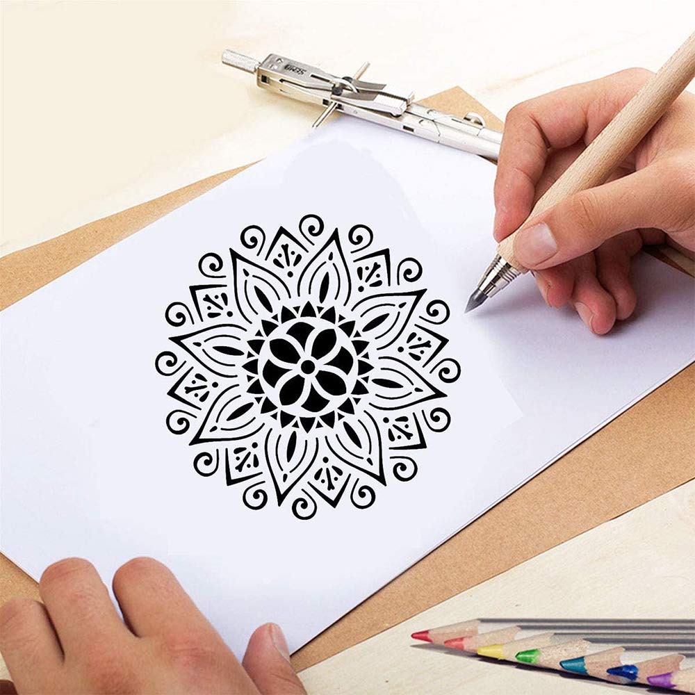 Set Di 56 Stencil Mandala Per Lavoretti Fai-da-te