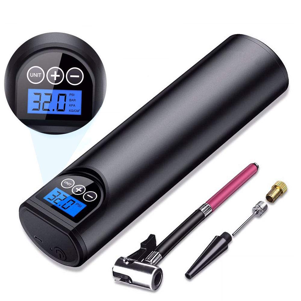 HYM Car Tyre Inflator, Portable Mini Wireless Air Compressor Tire Pump with Digital LCD LED Light for Car Bicycle Tires Balls Swimming Rings Toys