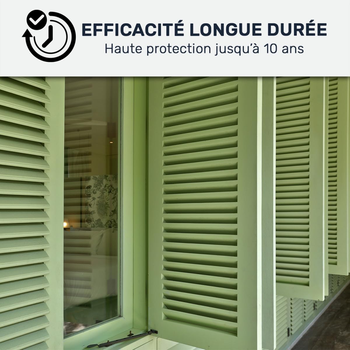 ARCANE INDUSTRIES Peinture volet Bois extérieur - Résistance UV et intempéries - Haut Pouvoir Couvrant - ARCALQUE 202-0.5 L Vert Pâle - RAL 6021