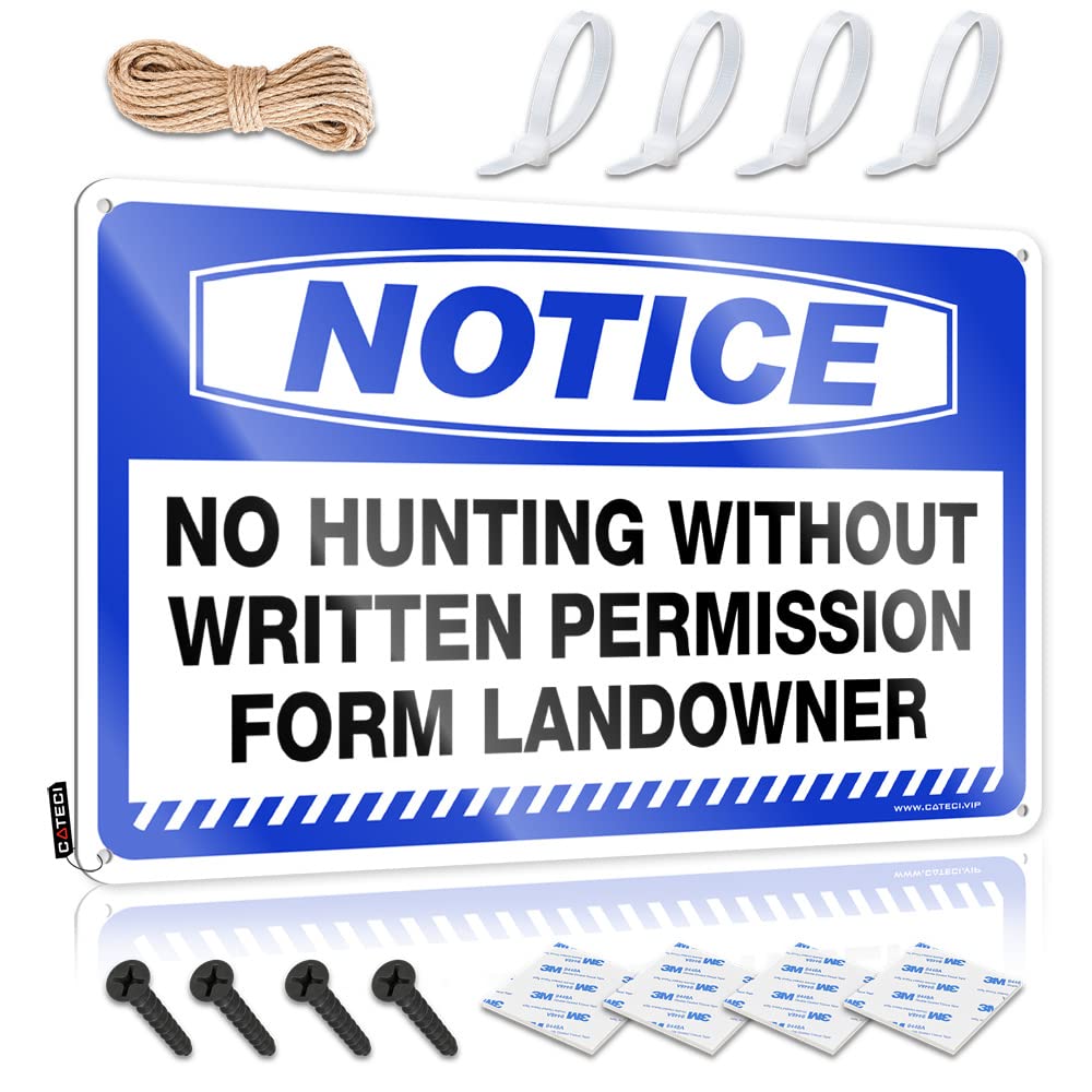 Clock Small Funny Sign - Notice No Hunting Without Permission Rustic Wall Art Gift For Gamer Easy Hang For Colorful(30X40CM)