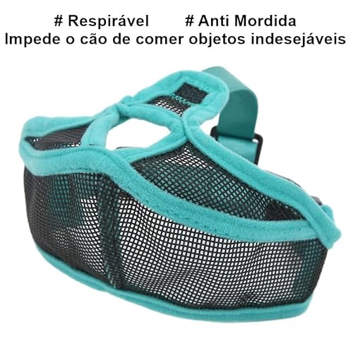 Focinheira Ventilada para Cães Braquicefálicos, Ajustável com Malha de Nylon, Ideal para Bulldog, Pu
