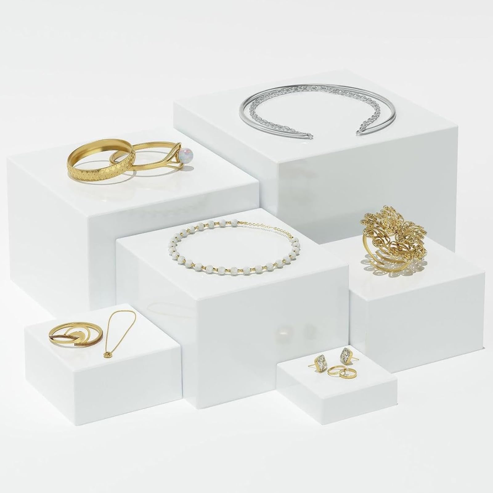 Presentoir A Gateau Blanc,Presentoir Aperitif Buffet,PréSentoir Buffet Traiteur Mariage,Lot De 6 Supports De Buffet Pour Desserts, PréSentoirs De Table, PréSentoirs De Cubes Pour Aliments