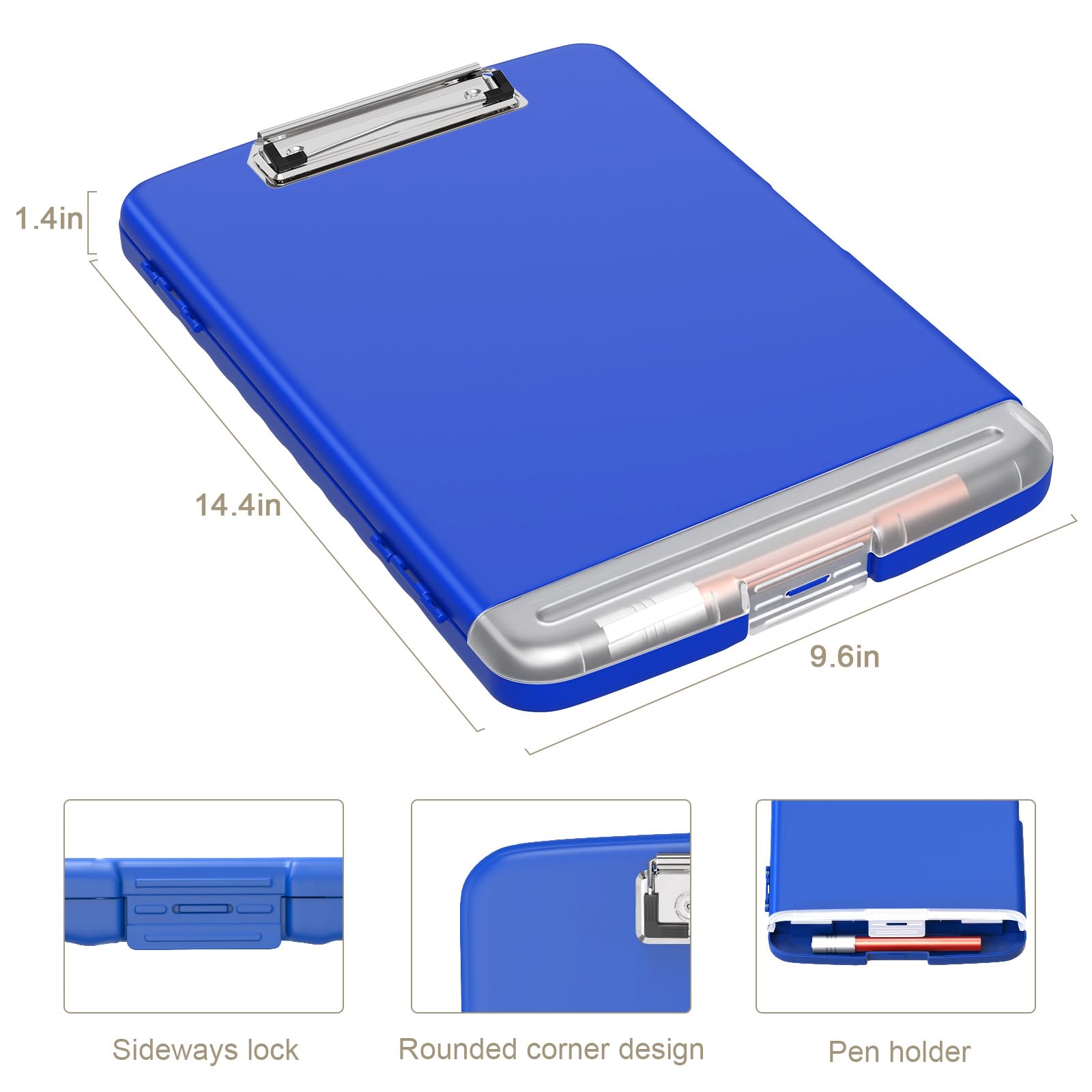 Piasoenc Clipboard with Storage, 8.5x11 Storage Clipboards with Pen Holder and A4 Legal Paper Folder, Heavy Duty Plastic - Image 3