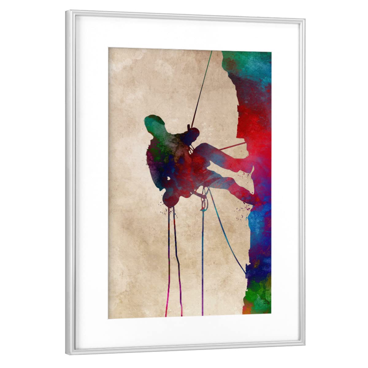 artboxONE Poster mit Rahmen Silber 45x30 cm Climbing Sport Art von Justyna Jaszke - gerahmtes Poster