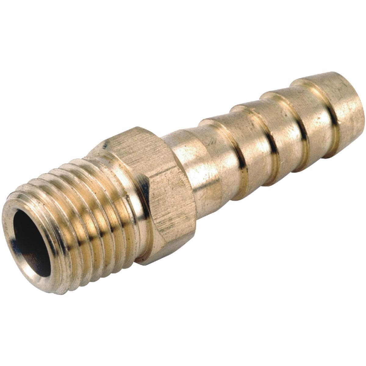 757001-0302 Pipe Fitting, Barb Insert, Brass, 3/16 Hose x 1/8 In. MPT - Quantity 5