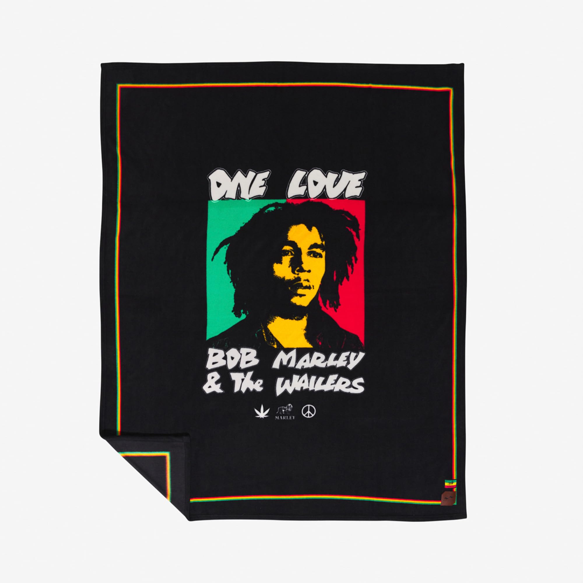 Slowtide x Bob Marley, One Love Oversized Plush Fleece Throw Blanket – Soft & Cozy, 55 x 70 in