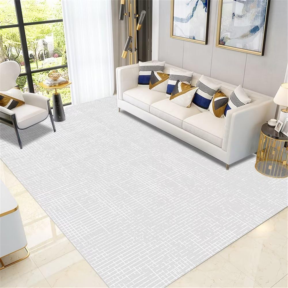 Tapis salon gris 100x160cm à fines rayures vintage pour chambre ado