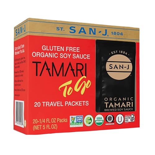 San J Organic Tamari Gluten Bolsa de viaje para salsa de soja sin gluten