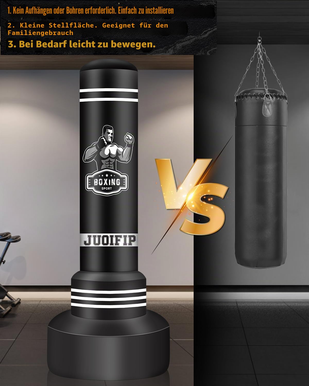 Boxsack Erwachsene 180cm-Upgraded Aufblasen Schweren Boxsack mit Boxhandschuhen und Luftpumpe für die Ausbildung MMA Muay Thai Fitness Anfänger