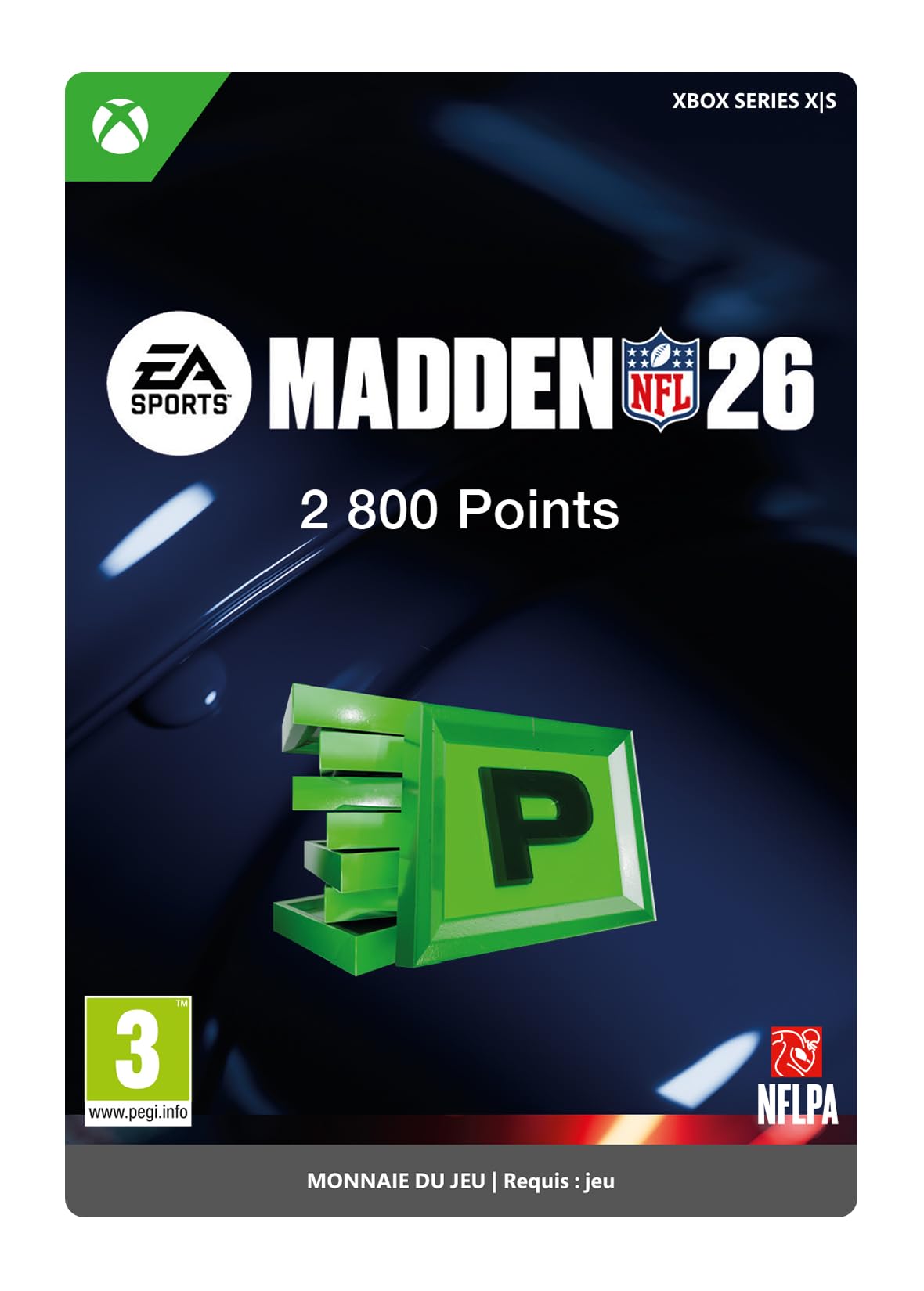 2800 MUT Points Madden NFL 26 pour console Xbox Series X et S avec code de téléchargement