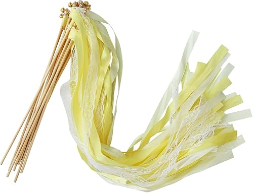 Miniatura 9 de 30 varitas de cinta de encaje para fiestas de cumpleaños de Navidad, varitas de hadas para actividades de boda (verde+encaje)
