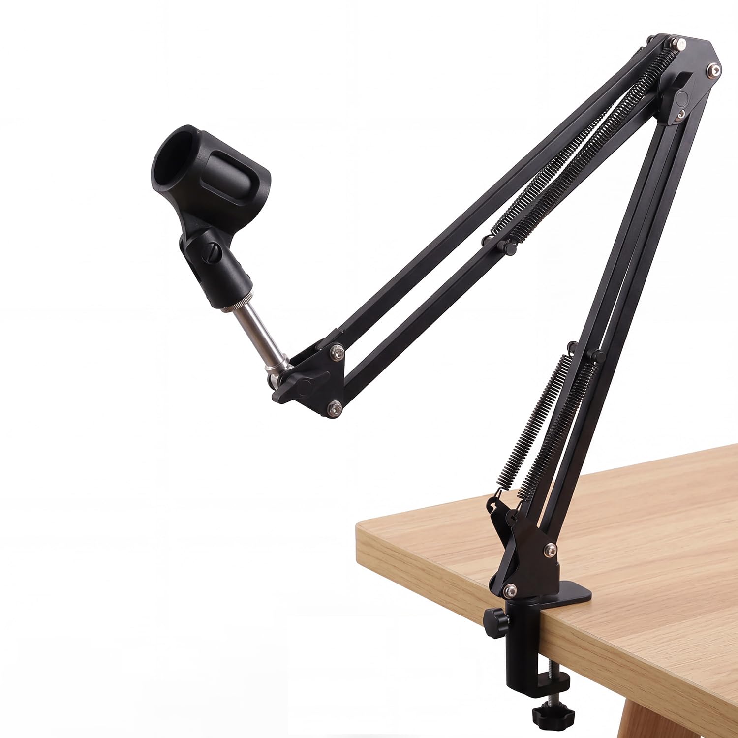 Overhead Microphone Holder Stand, Extra Long Arm for Mics, 1/4" Head 2 Way Base clamp & Bracket for Microphones for Overhead Audio, Podcasts, Streaming, Office - Black-image-24