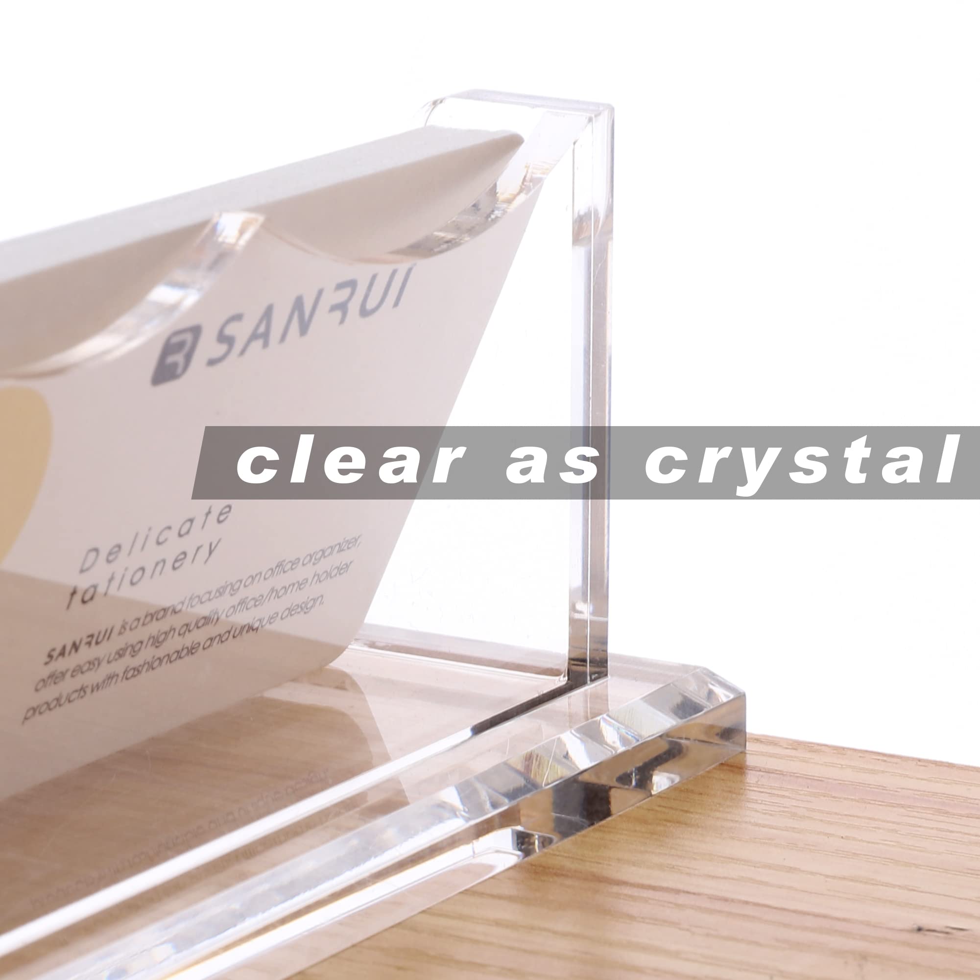 Clear Acrylic Business Card Holder - Desk Organizer -4