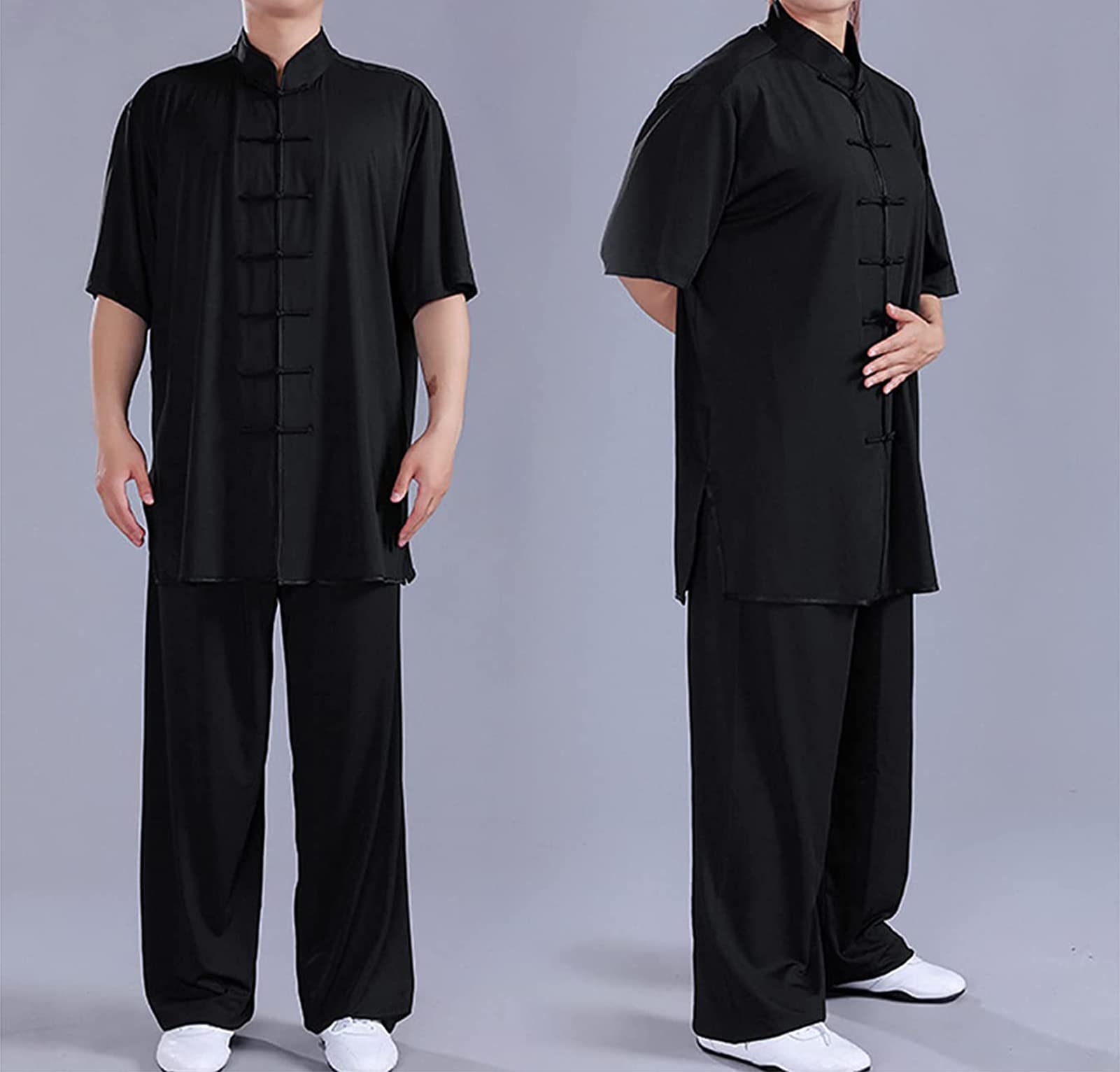 Traje De Tai Chi Hombre Y Mujer Ropa De Artes Marciales Kung Fu Ligero Traje para Meditación Y Qigong Unisex Manga Corta Verano Ropa De Entrenamiento