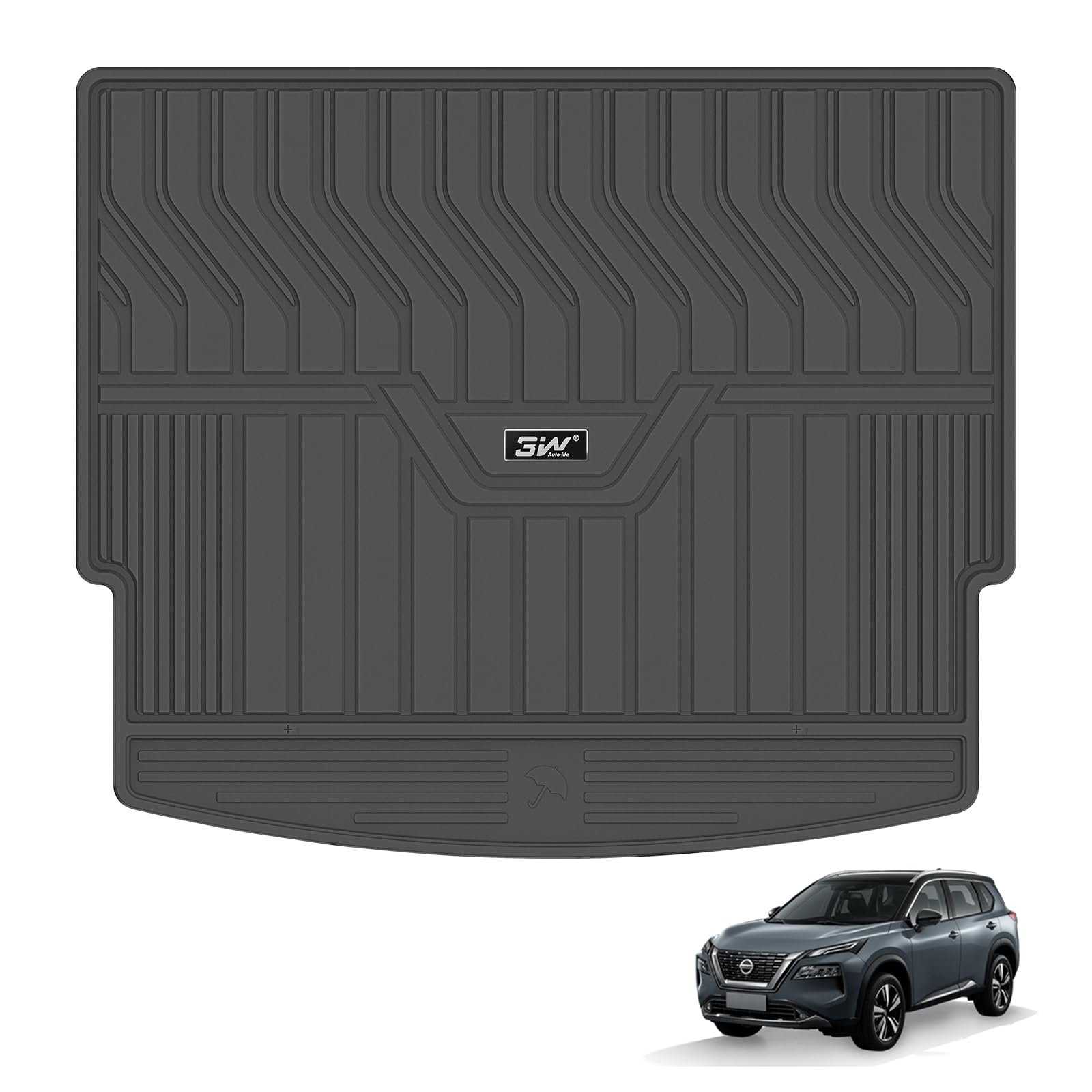 3W Boot Liner Fit for Nissan X-Trail 2022 2023 2024 2025 T33, All Weather Dog Friendly TPE Mats, Custom Fit Nissan X-trail Car Mats, Waterproof Non-Slip Heavy Duty Trunk Mats Easy Install Accessories