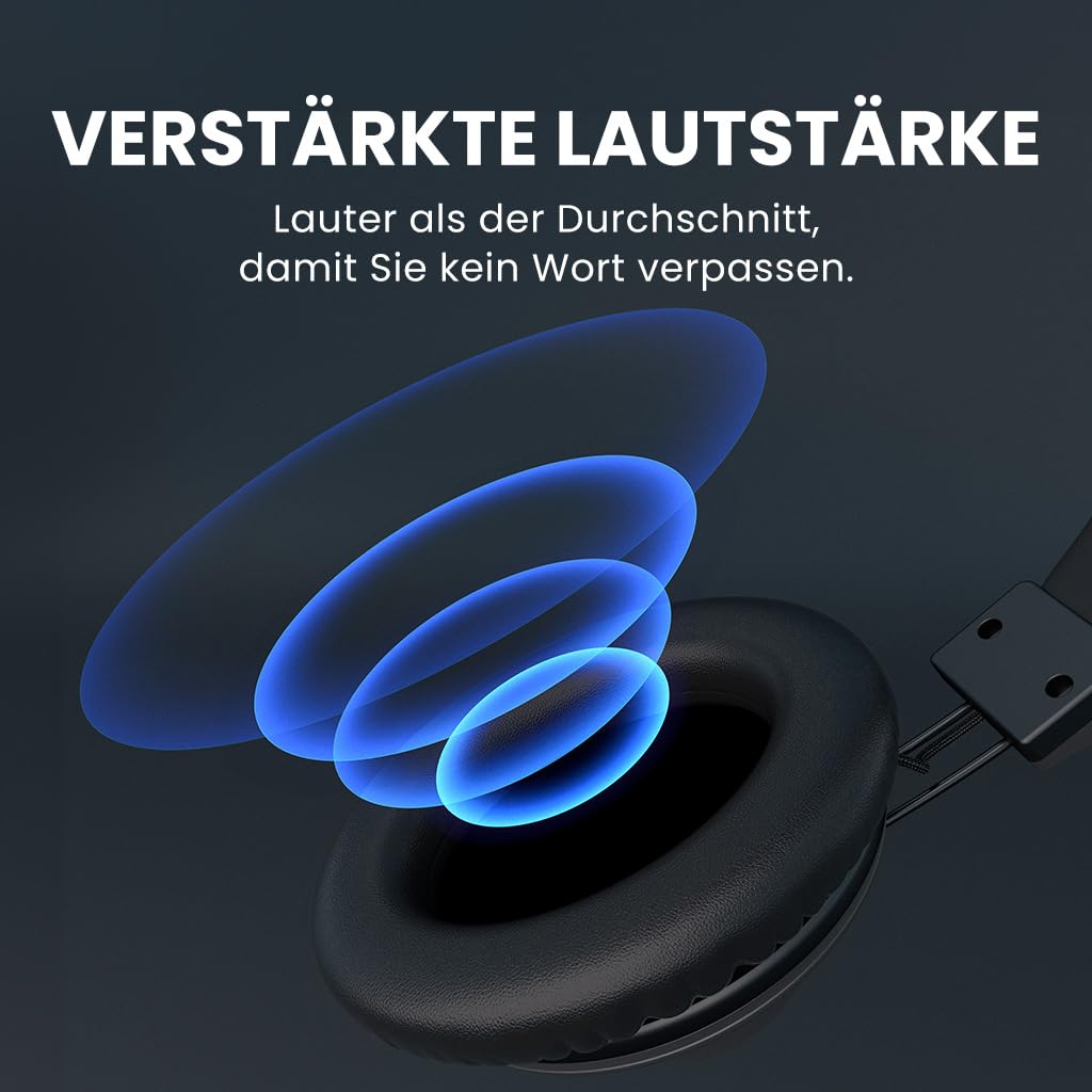 Avantree Audition 3 – Bluetooth-Kopfhörer Over-Ear und kabelloser Ladestation, 50 Stunden Akkulaufzeit, aptX-Adaptive, klare Stimme, kompatibel mit Bluetooth-Fernsehern