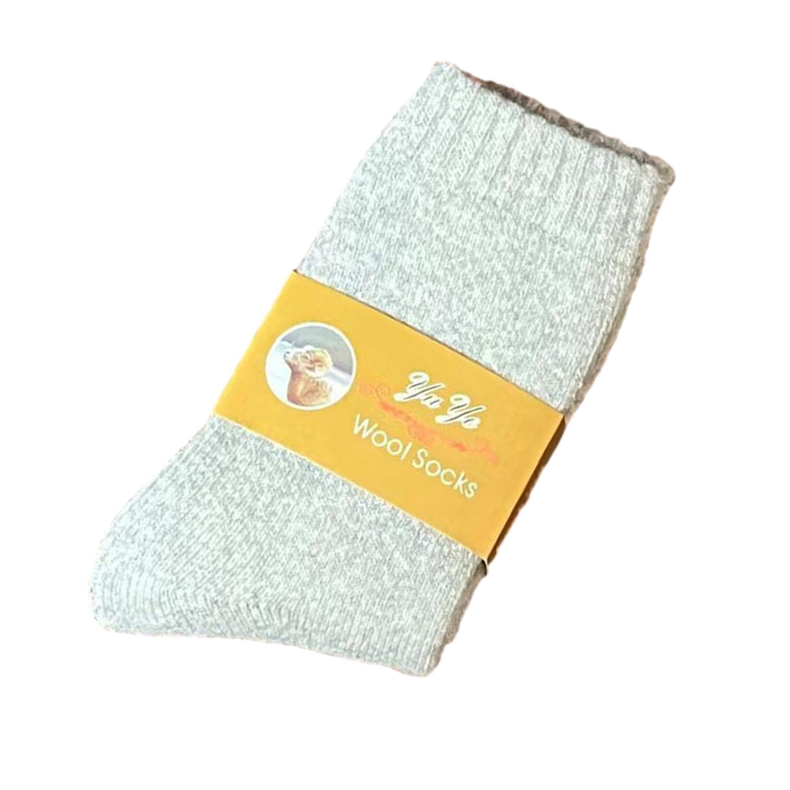 myaddiction Men Calf Socks Thick Soft Warmer Socks for Couples Outdoor Activities Adults light gray-picture-26