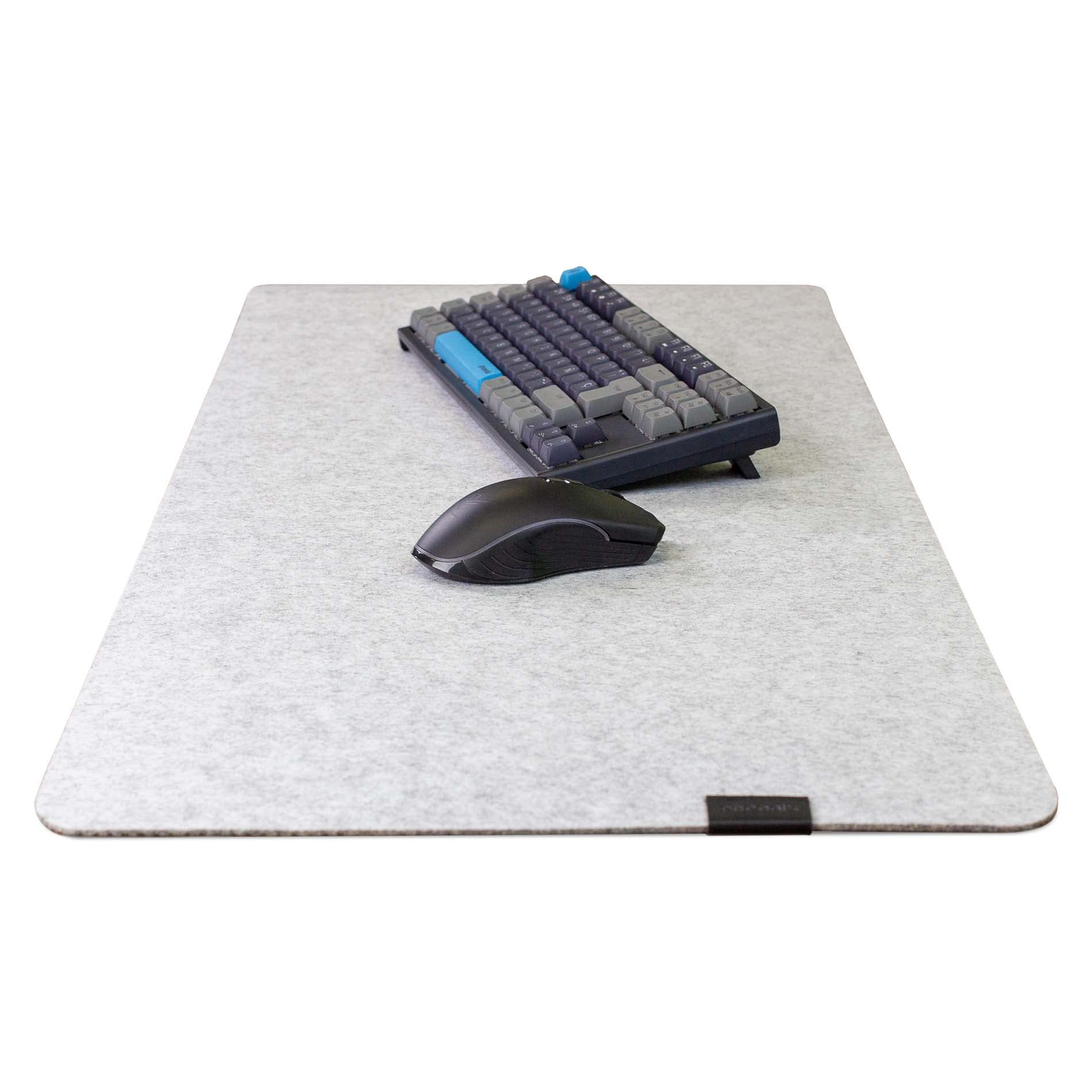 Phoenix Sizigia Alfombrilla Premium de Fieltro Extendida X-Large | Base Antideslizante | Superficie Suave y Resistente | Protección de Escritorio para Teclado y Ratón | Gris