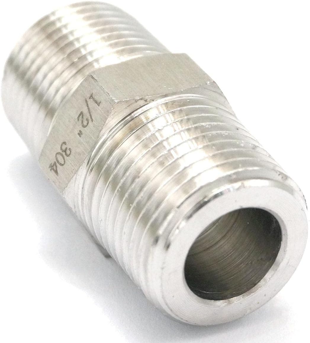 1pc 200 bar 2" BSP Male Hex 304 Stainless Pipe Fitting High Pr