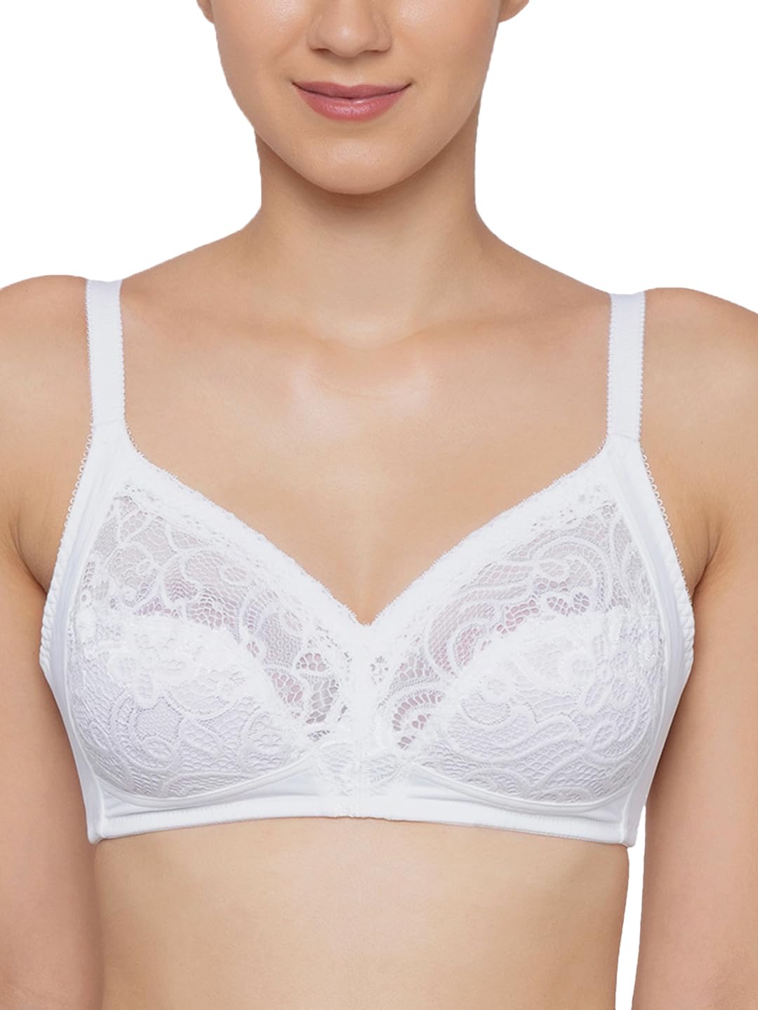 triumph International Women's Non Padded | Wire Free | Doreen 36E White | Full-Coverage Bra | Pack of 1-picture-25