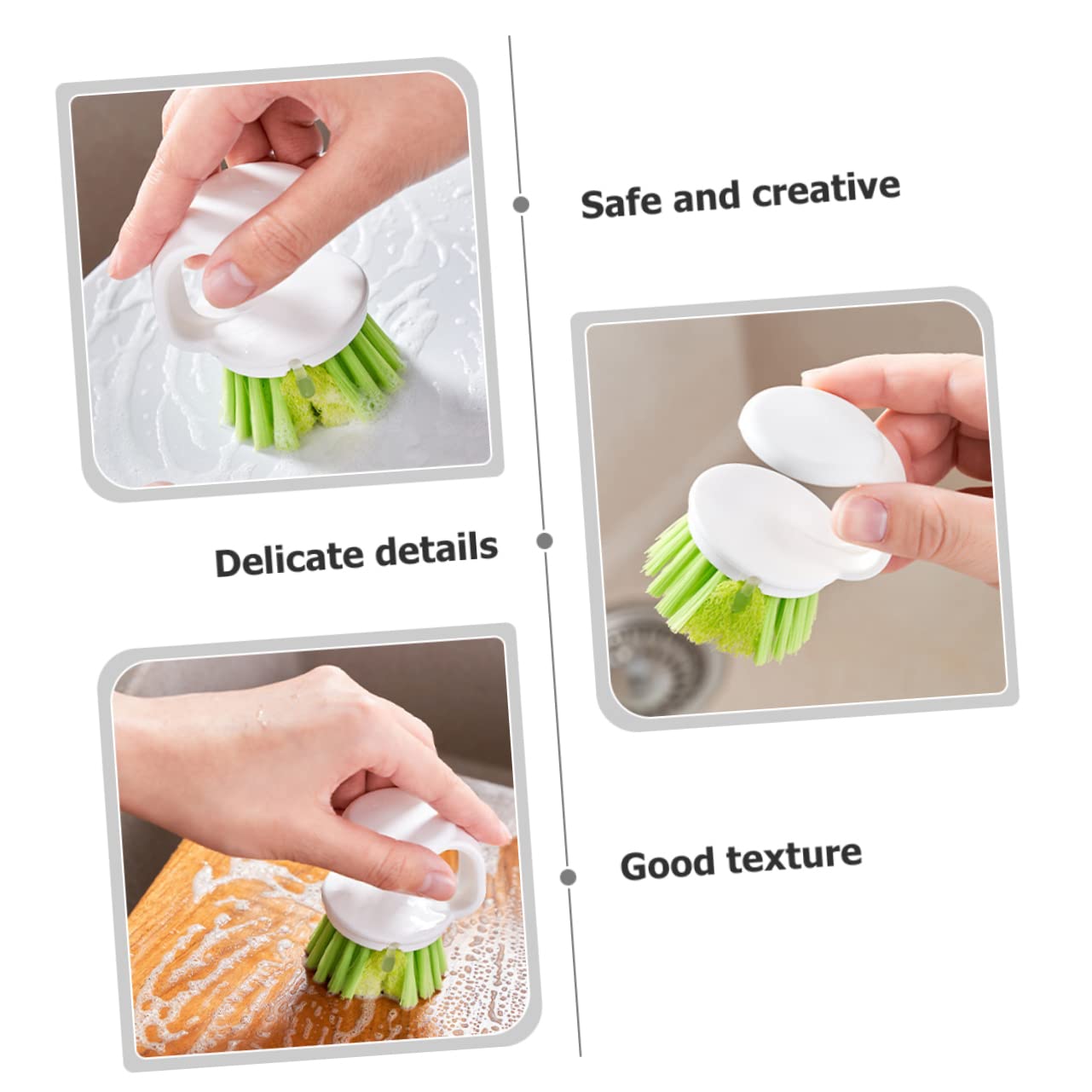 ULTECHNOVO Cepillo para Lavar Platos con Mango Ergonómico Y Diseño Redondeado para Fregar Sartenes Y Utensilios De Cocina Cepillo Multiusos para Limpieza De Superficies 2 Piezas X 4