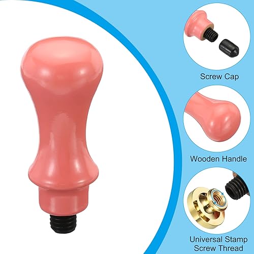 Miniatura 3 de PATIKIL Mango de sello de cera solamente, mango de madera de repuesto para sello de invitación de boda, tarjeta de invitación de boda, sobre estilo