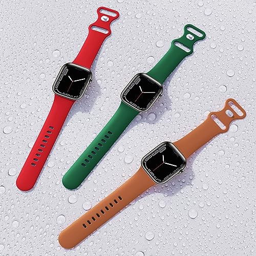 Image of (6 Packs) Sport Bands Compatible with Apple Watch Band 38mm 40mm 41mm 42mm 44mm 45mm 46mm 49mm Silicone iWatch Band Ultra 3 2 1 SE Series 11 10 9 8 7 6 5 4 3 2 1 Women Men