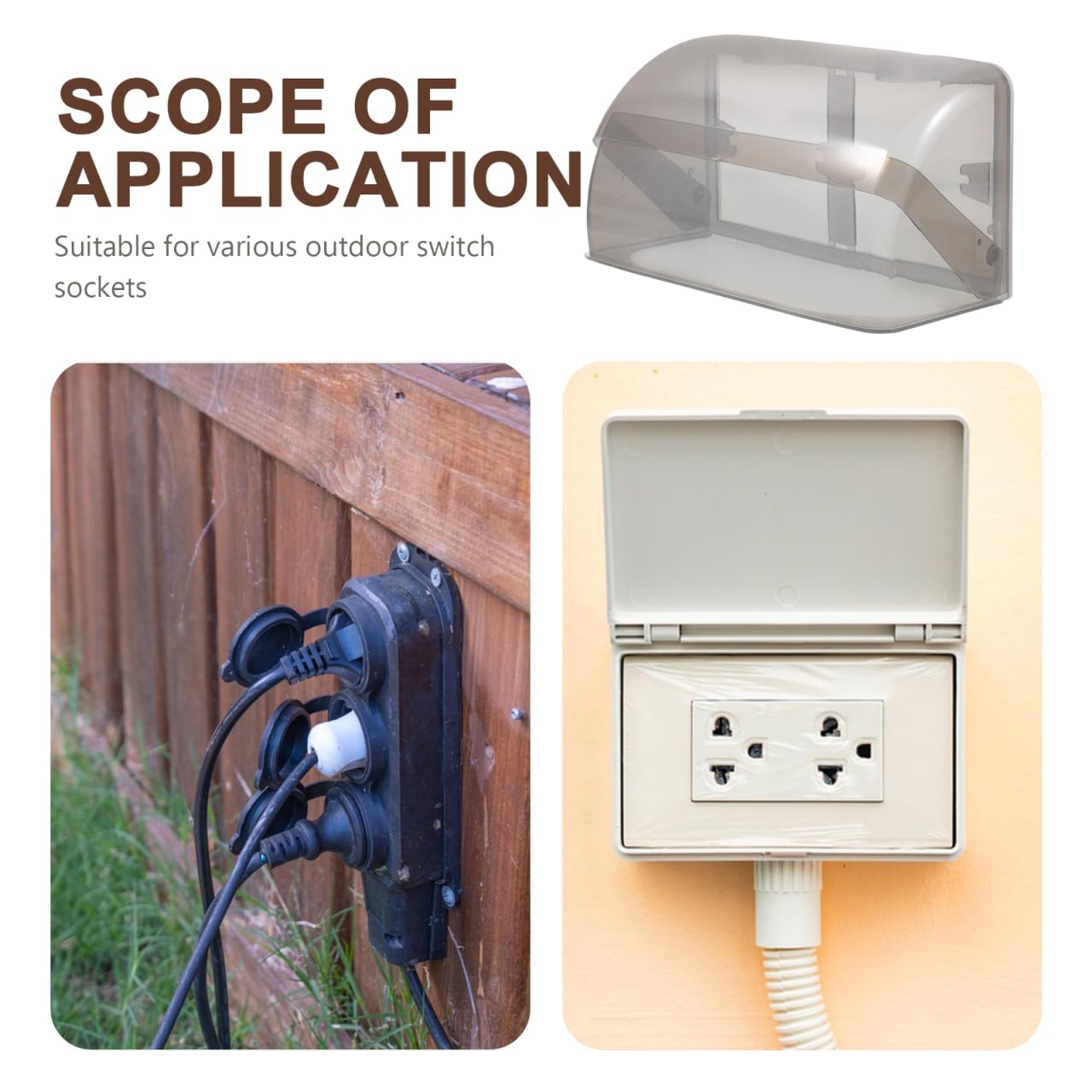 DIYEAH Waterproof Outdoor Socket Cover Plastic Dual-Stretch Protective Cover for Electrical Outlets Universal Fit for Outdoor Plug Sockets Weatherproof Electrical Outlet - Image 3