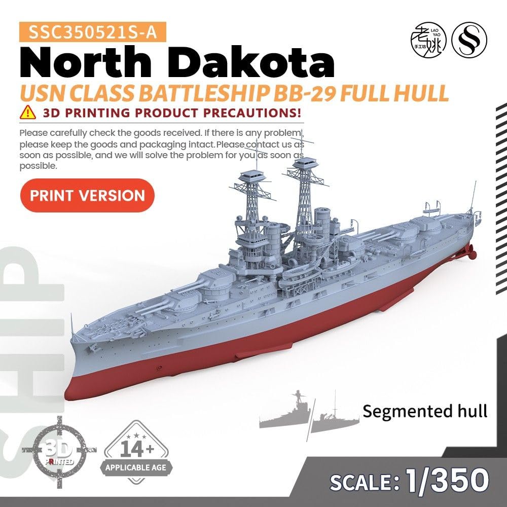 Zestaw modelarski SSC350521S-A 1/350 Pancernik typu North Dakota BB-29 Pełny Kadłub