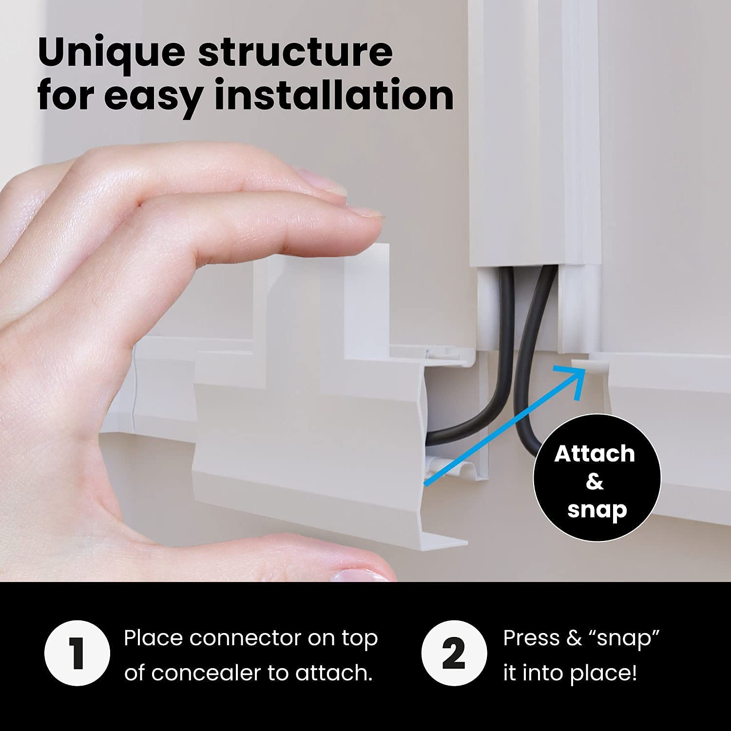 306" Cord Hider, Cable Concealer Cord Cover Wall Paintable Wire